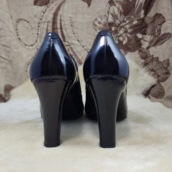Emporio Armani - vintage -  black leather pumps / booties - xedf56 - Picture 4 of 10